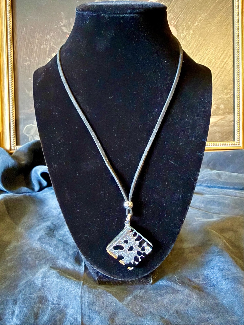 Murano Glass Silver Tones Pendant